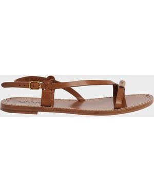 Chloé Matilda Flat Leather Sandals - Brown