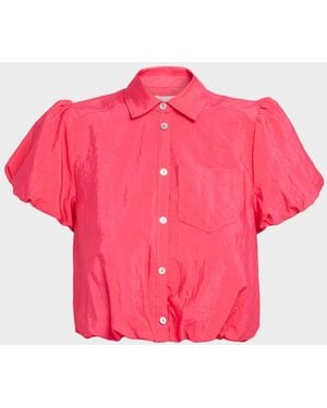 Cinq À Sept Allinae Nylon Bubble Top - Pink