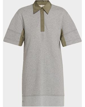 3.1 Phillip Lim Short-Sleeve Combo Polo Dress - Gray