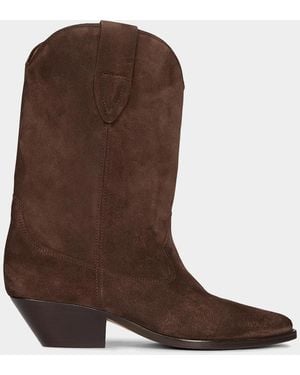 Isabel Marant Duerto Suede Western Boots - Brown