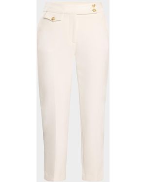 Veronica Beard Renzo Straight Crop Pants - White