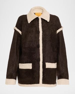 Guest In Residence Grizzly Shearling-Trim Cashmere Jacket - Black
