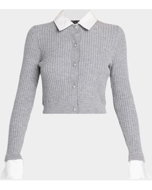 Alice + Olivia Dollie Wool-Blend Cardigan - Gray