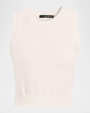 Toccin Maci Cotton-Cashmere Tank Top - Natural