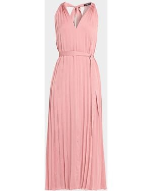 Emanuel Ungaro Susan Sleeveless Pleated Midi Dress - Pink