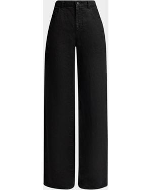 The Row Eglitta Straight-Leg Linen Jeans - Black