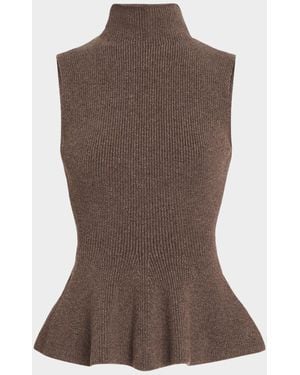 Rohe Sculptural Peplum-Hem Sleeveless Sweater - Brown