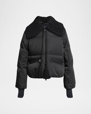 Moncler Furtschella Down Bomber Jacket With Detachable Collar - Black