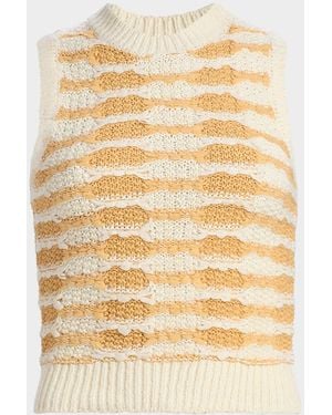 Ulla Johnson Patrizia Striped Rib-Knit Sleeveless Top - Natural