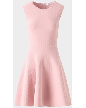 Akris Punto Intarsia Dot Sleeveless Minidress - Pink