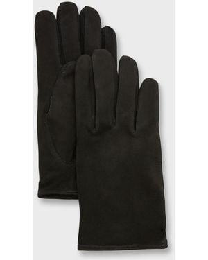 Hestra Cashmere-Lined Suede Gloves - Black