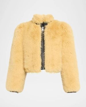 Et Ochs Finley Faux Fur And Faux Leather Combo Jacket - Metallic