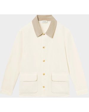 FRAME Apos;S Corduroy-Collar Canvas Shirt Jacket - Natural