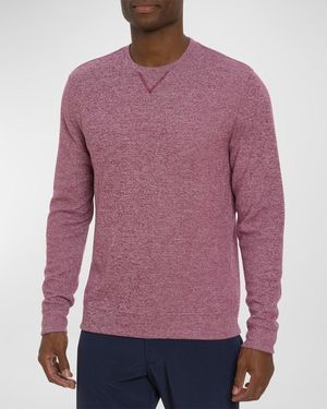 Robert Graham Bassi Double-Knit Crewneck Sweater - Purple