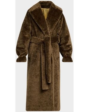 DARKPARK Madison Faux Fur Trench Coat - Brown