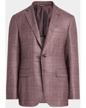 Canali Apos;S Kei Glen Plaid Two-Button Sport Coat - Purple