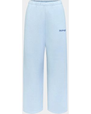 Skims Cotton-Blend Elasticized Straight-Leg Pants - Blue