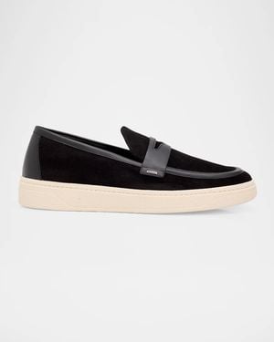 Giuseppe Zanotti Gz 94 Suede Penny Loafers - Black
