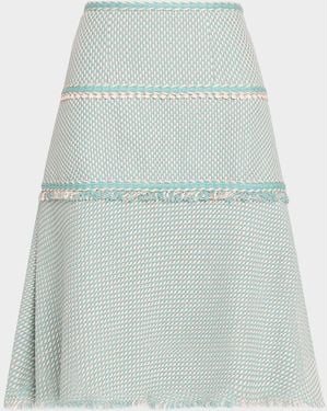 Maison Common Tweed A-Line Skirt - Green