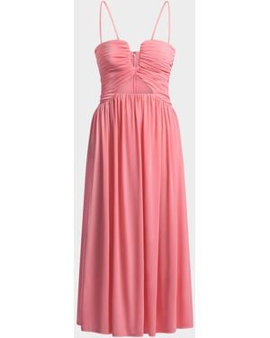 BCBGMAXAZRIA Mimi Sweetheart Cutout Jersey Midi Dress - Pink