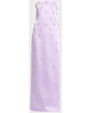 retroféte Keziah Embellished Strapless Satin Dress - Purple