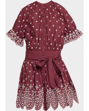 Essentiel Antwerp Kaylani Embroidered Mini Shirtdress