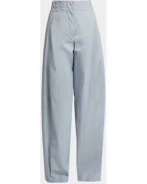 The Row Kolina High-Rise Pleated Barrel-Leg Pants - Blue