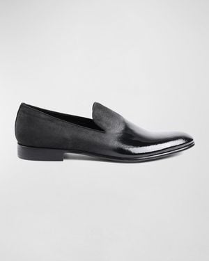 Bruno Magli Monet Patent Ombre Smoking Slippers - Black