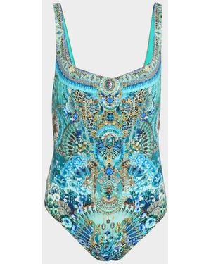 CAMILLA Underwire One-Piece Swimsuit - Blue
