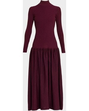 retroféte Bandini Knit Drop-Waist Maxi Dress - Purple