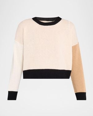 Marni Colorblock Cashmere Crewneck Sweater - White