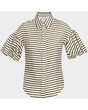 Dice Kayek Stripe Silk Twill Shirt - White