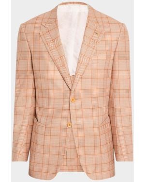 Stefano Ricci Plaid Single-Breasted Sport Coat - Natural