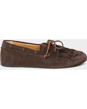 Isabel Marant Fersi Tassel-Embellished Suede Loafers - White