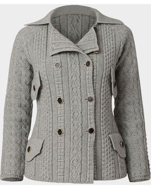 Shoshanna Wes Double-Breasted Knit Jacket - Gray