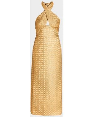 Johanna Ortiz Elegant Expedition Maxi Dress - Metallic
