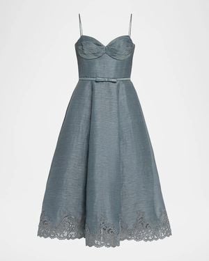 Zimmermann Ascent Tucked Midi Dress - Blue