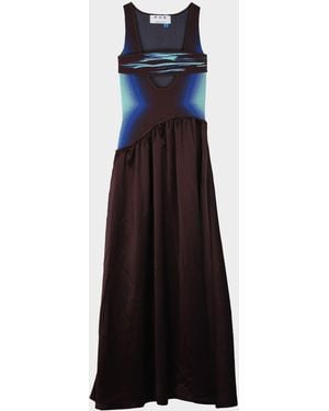 Ph5 Jewel Sleeveless Mixed Media Midi Dress - Blue