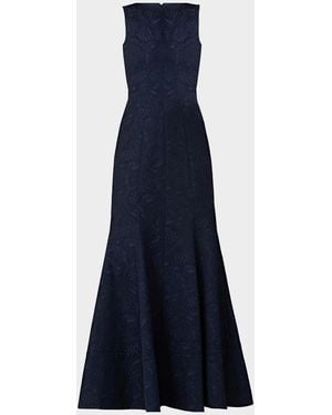 Shoshanna Wilson Floral Jacquard Mermaid Gown - Blue