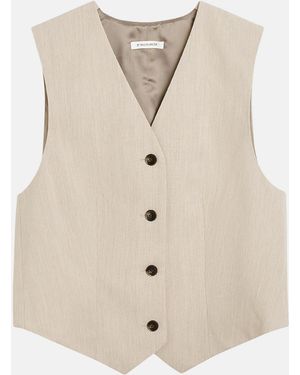 By Malene Birger Occa Woven Button-Down Vest - Natural