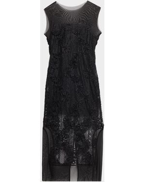 JBQ Cove Floral Lace Midi Dress - Black