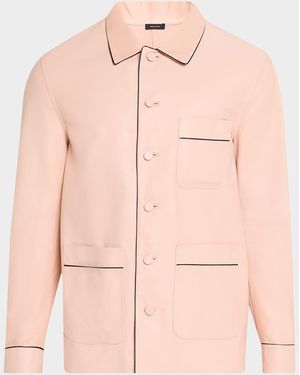 Tom Ford Apos;S Piped Nappa Leather Shirt Jacket - Pink
