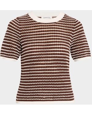Zankov Stripe Short-Sleeve Top - Brown