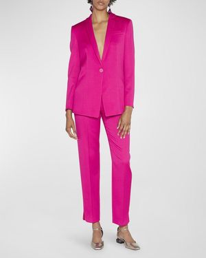 Giorgio Armani Virgin Wool Tuxedo Blazer - Pink