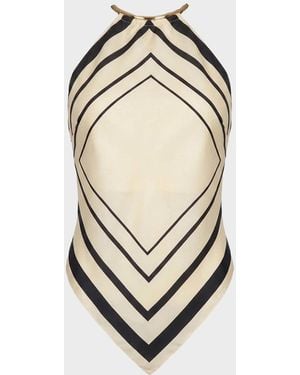 Nicholas Skye Halter Scarf Top - Natural