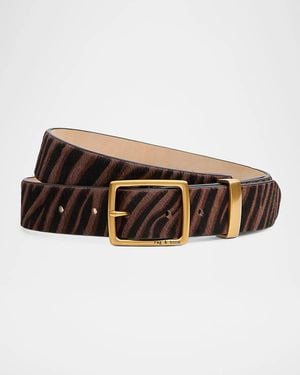 Rag & Bone X Boyfriend Zebra Cut-To-Size Calf Hair Belt - Brown