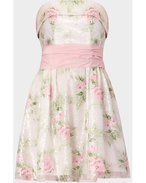Shoshanna Sullivan Floral Sequined A-Line Mini Dress - Pink