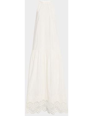 Kobi Halperin Teri Lace-Trim Halter Maxi Dress - White