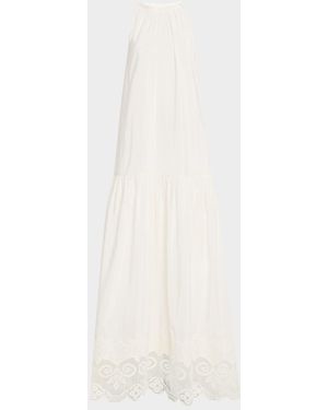 Kobi Halperin Teri Lace-Trim Halter Maxi Dress - White