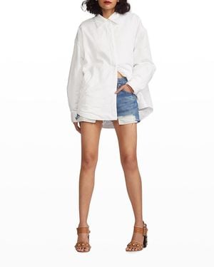 Cynthia Rowley Jagger Quilted Nylon Shacket - White